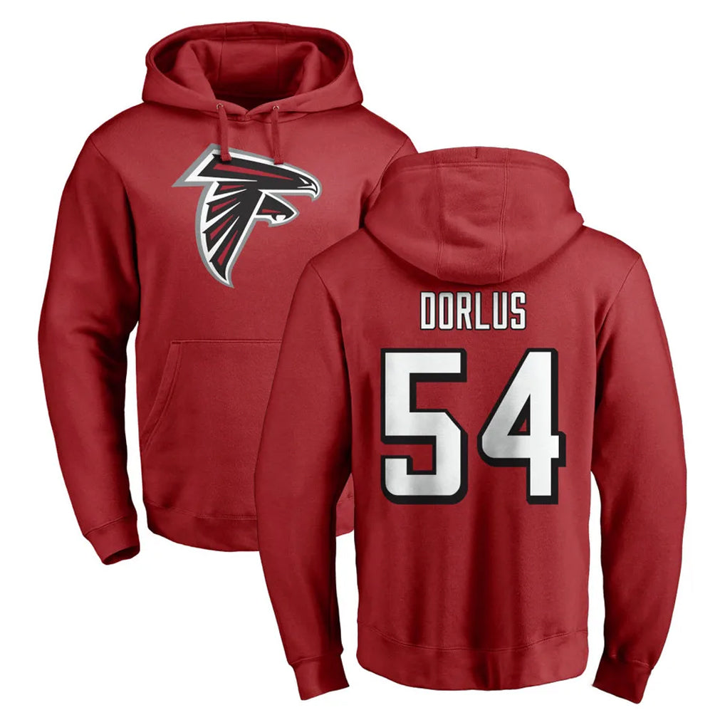 A.Falcons #54 Brandon Dorlus Player Red Pullover Hoodies Home Game Mdoa Stitched Jerseys