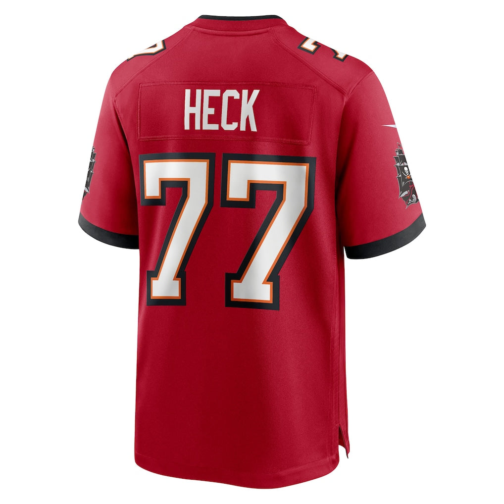 Mdoa TB.Buccaneers #77 Charlie Heck Red Team Game Jersey