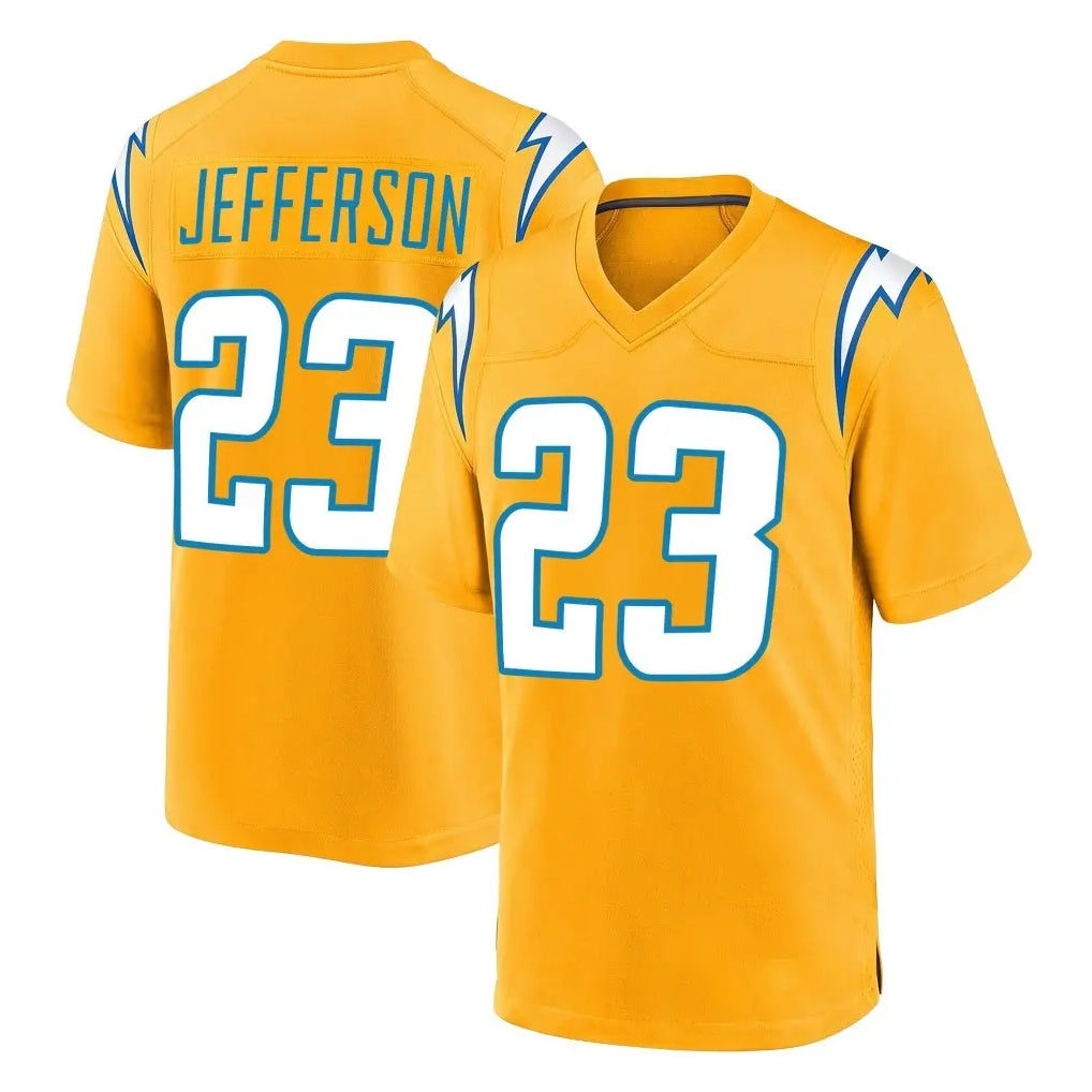 LA.Chargers #23 Tony Jefferson Player Gold Home Game Stitched Jerseys