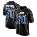 D.Lions #70 Juice Scruggs Player Black Fashion Home Game Mdoa Stitched Jerseys