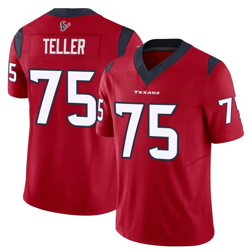 H.Texans #75 Wyatt Teller Player Red Limited Vapor F.U.S.E. Home Game Mdoa Stitched Jerseys