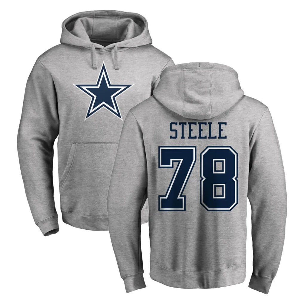 D.Cowboys #78 Terence Steele Player Gray LOGO Pullover Hoodie Limited Mdoa Stitched Jerseys