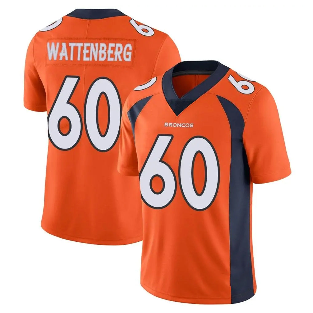 D.Broncos #60 Luke Wattenberg Player Orange Color Vapor Untouchable Limited Game Mdoa Stitched Jerseys