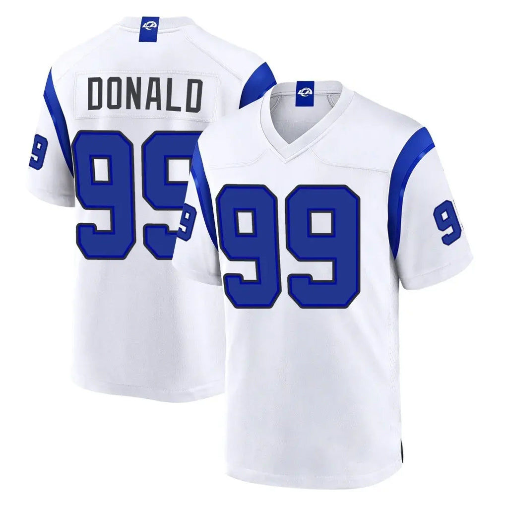 LA.Rams #99 Aaron Donald Player White Fearsome Home Game Mdoa Stitched Jerseys