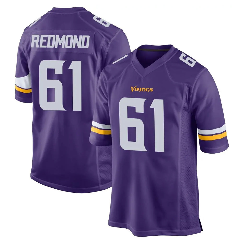 MN.Vikings #61 Jalen Redmond Player Purple Home Game Mdoa Stitched Jerseys