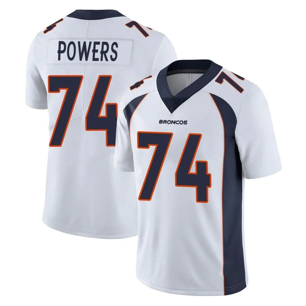 D.Broncos #74 Ben Powers Player White Vapor Untouchable Limited Home Game Mdoa Stitched Jerseys