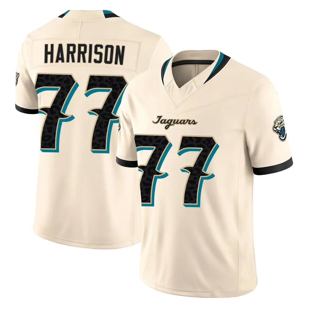 J.Jaguars #77 Anton Harrison Player Natural Limited 2026 Rivalries Collection Game Mdoa Stitched Jerseys
