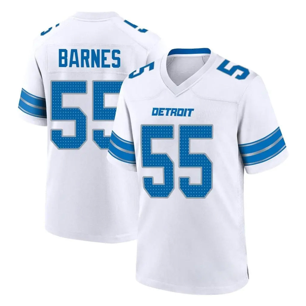D.Lions #55 Derrick Barnes Player White Alternate Home Game Mdoa Stitched Jerseys