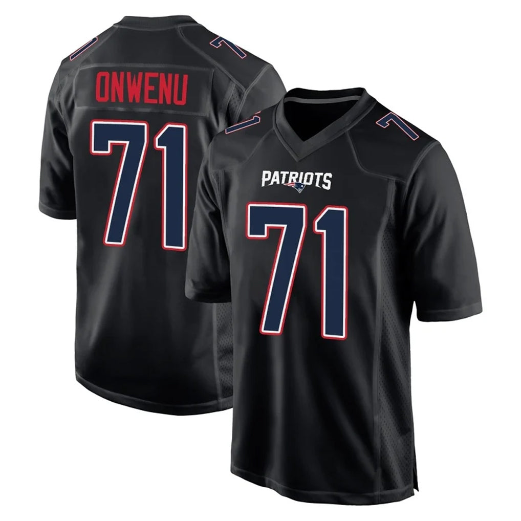 NE.Patriots #71 Mike Onwenu Player Carbon Fashion Limited Home Game Mdoa Stitched Jerseys