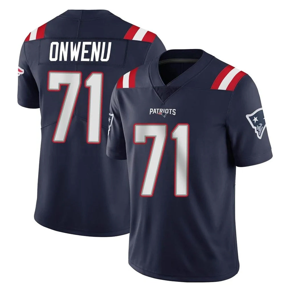 NE.Patriots #71 Mike Onwenu Player Navy Vapor Untouchable Home Game Mdoa Stitched Jerseys