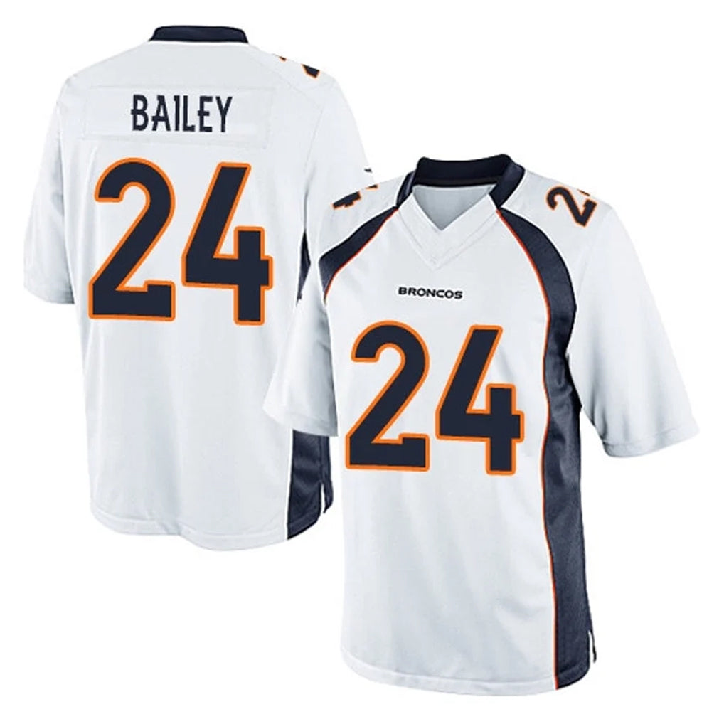 D.Broncos #24 Champ Bailey Player White Game Mdoa Stitched Jerseys
