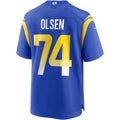 Mdoa LA.Rams #74 Merlin Olsen Royal Game Retired Player Jersey
