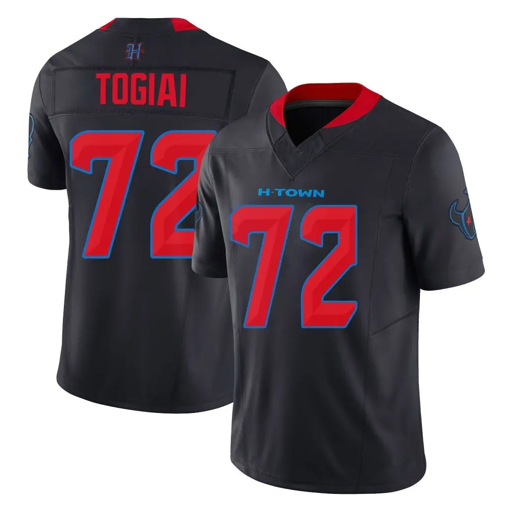 H.Texans #72 Tommy Togiai Player Navy Limited 2nd Alternate Vapor F.U.S.E. Home Game Mdoa Stitched Jerseys