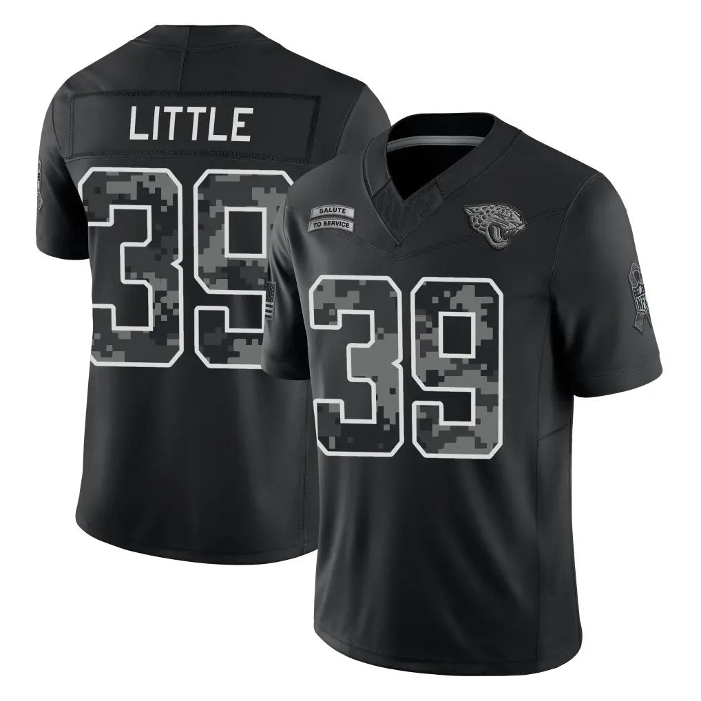J.Jaguars #39 Cam Little Player Black Limited 2026 Salute to Service Home Game Mdoa Stitched Jerseys