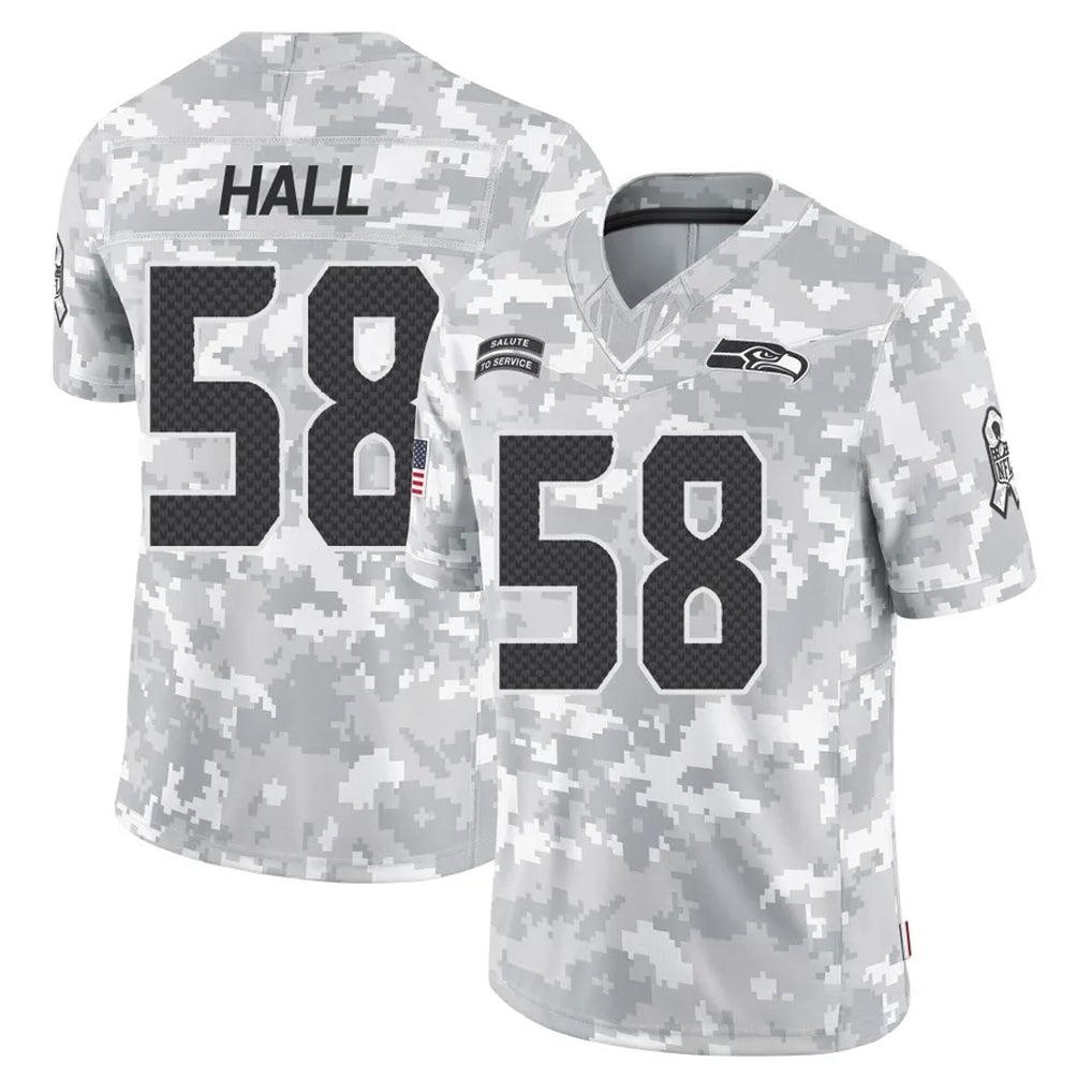 S.Seahawks #58 Derick Hall Player Arctic Camo Limited Salute To Service Home Game Mdoa Stitched Jerseys