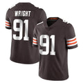 C.Browns #91 Alex Wright Player Brown Color Vapor Untouchable Limited Home Game Mdoa Stitched Jerseys