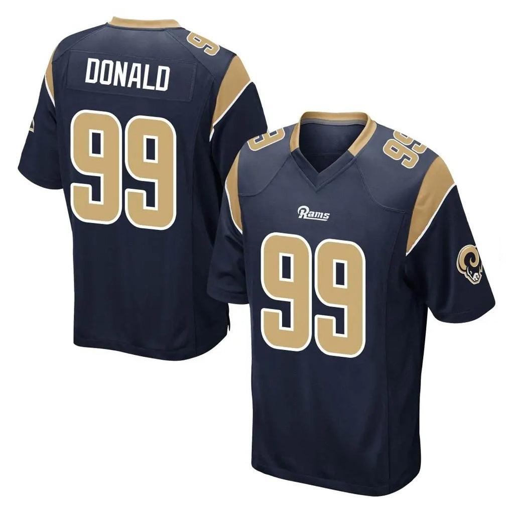LA.Rams #99 Aaron Donald Player Navy Home Game Mdoa Stitched Jerseys