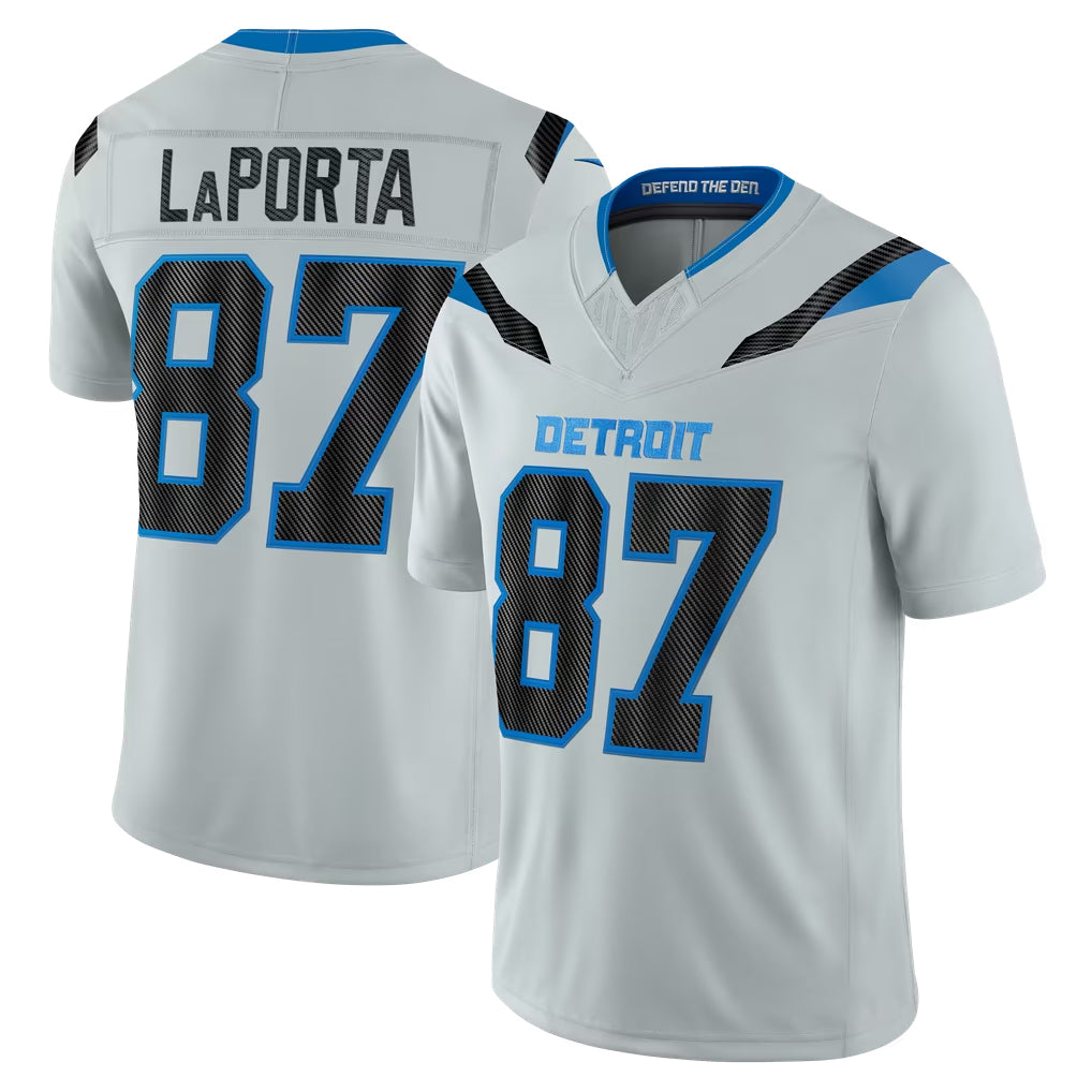 D.Lions #87 Sam LaPorta Player Silver Limited 2026 Rivalries Collection Home Game Mdoa Stitched Jerseys