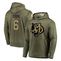 C.Bengals #6 Brian Cook Player Olive Salute to Service Pullover Hoodies Home Game Mdoa Stitched Jerseys