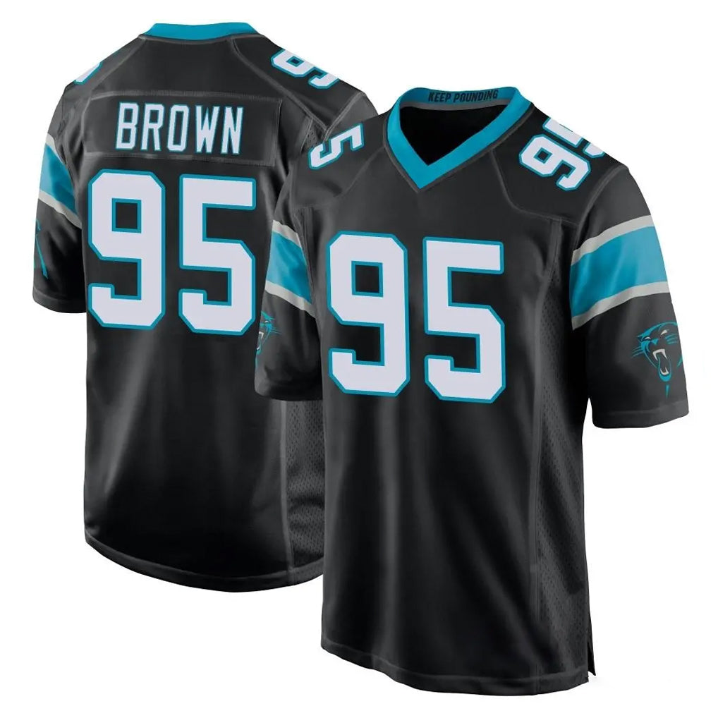 C.Panthers #95 Derrick Brown Player Black Game Mdoa Stitched Jerseys
