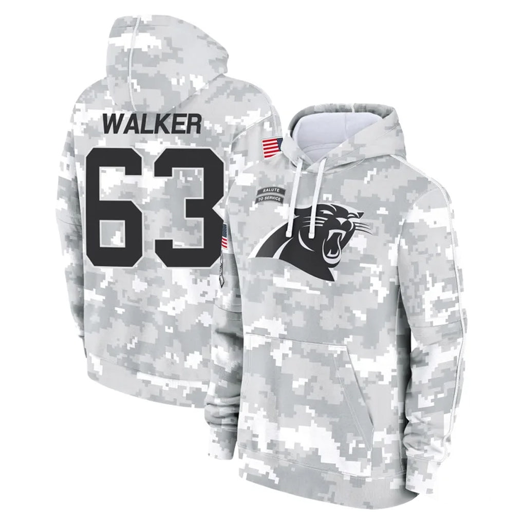 C.Panthers #63 Rasheed Walker Player Arctic Camo Salute to Service Pullover Hoodies Limited Game Mdoa Stitched Jerseys