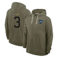 D.Lions #3 Jack Fox Player Olive Salute to Service Pullover Hoodies Limited Mdoa Stitched Jerseys