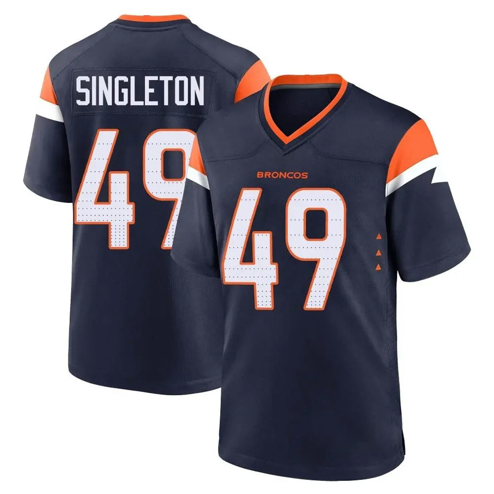 D.Broncos #49 Alex Singleton Player Navy Home Game Mdoa Stitched Jerseys
