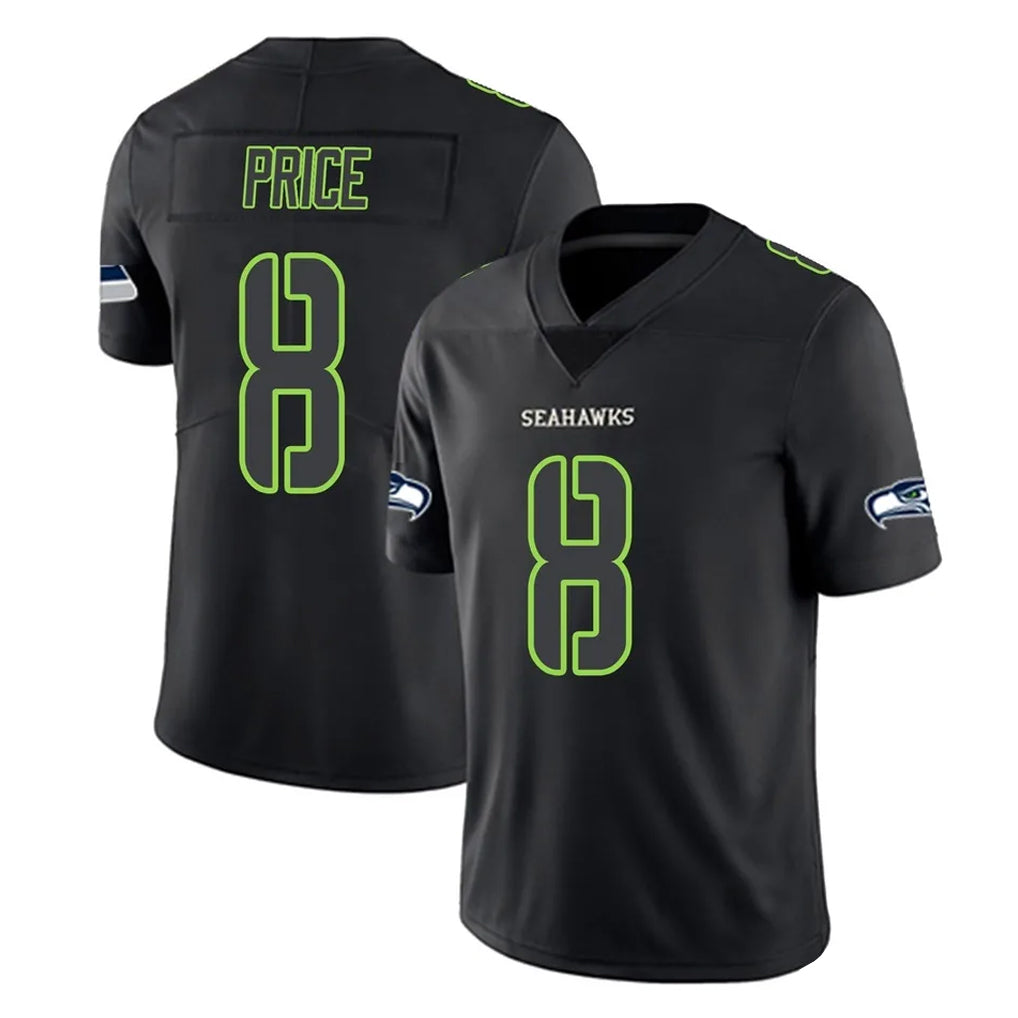 S.Seahawks #8 Jadarian Price Player Black Impact Limited Home Game Mdoa Stitched Jerseys