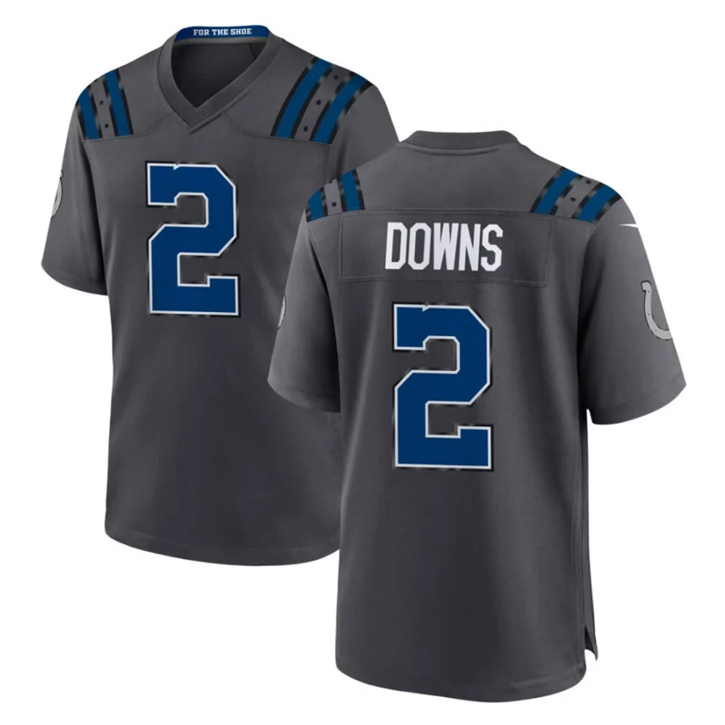 IN.Colts #2 Josh Downs Player Anthracite 2026 Rivalries Collection Home Game Mdoa Stitched Jerseys