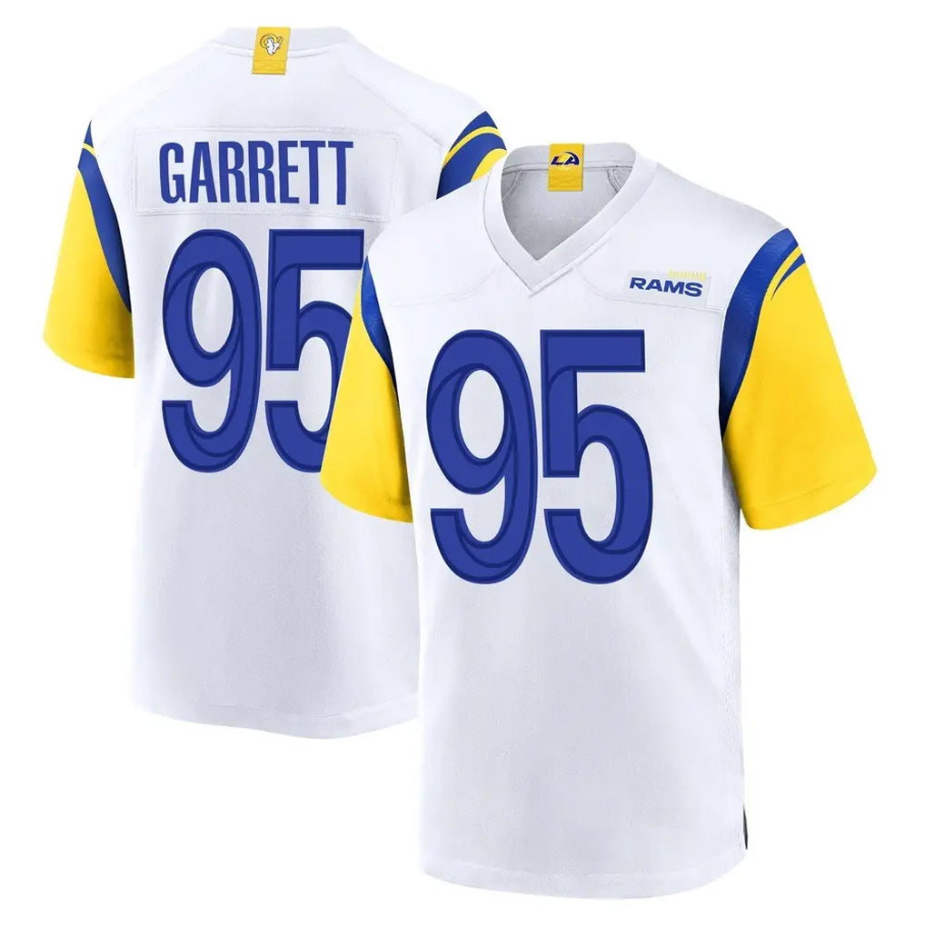 LA.Rams #95 Myles Garrett Player White Home Game Mdoa Stitched Jerseys
