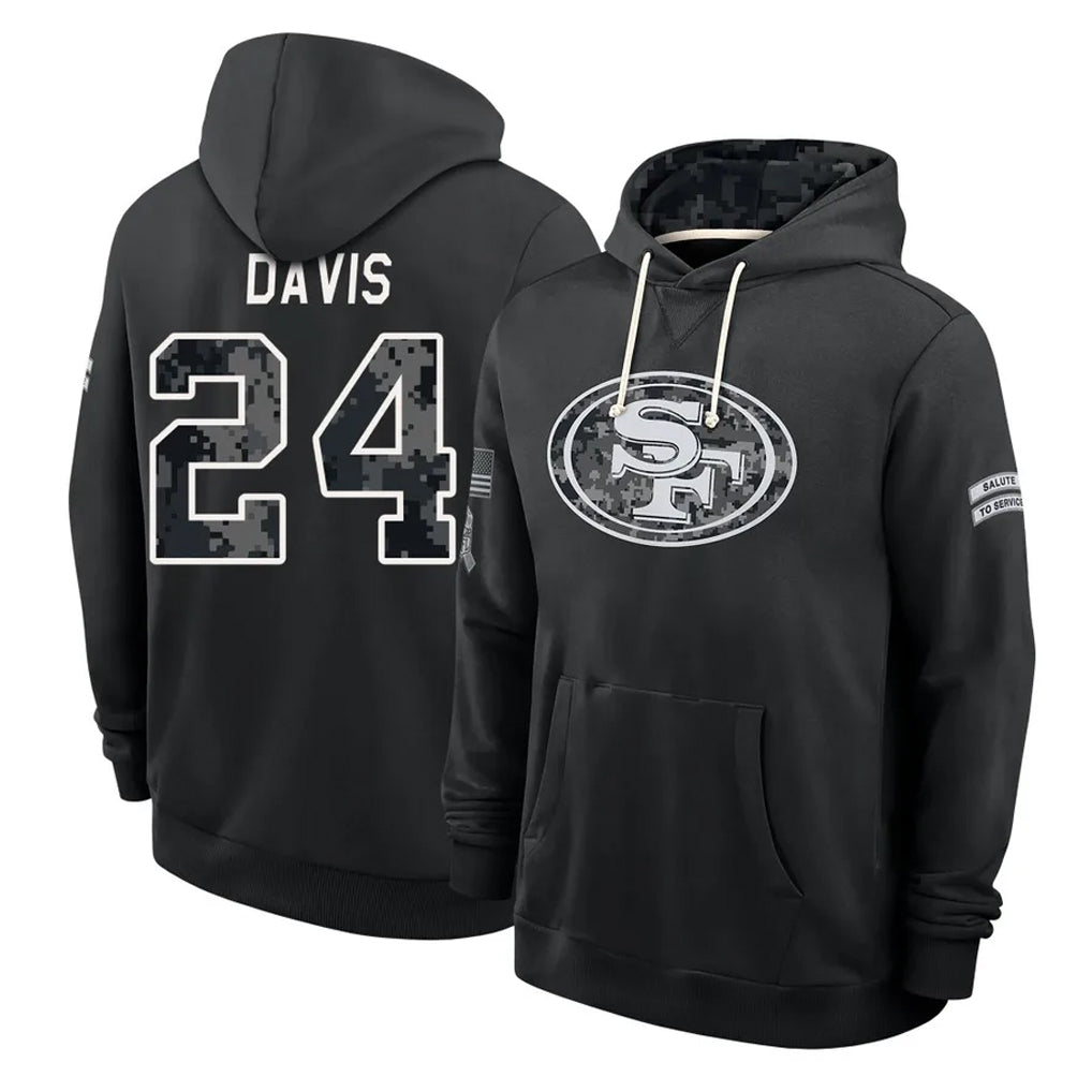 SF.49ers #24 Ashtyn Davis Player 2026 Black Logo Pullover Hoodies Limited Game Mdoa Stitched Jerseys