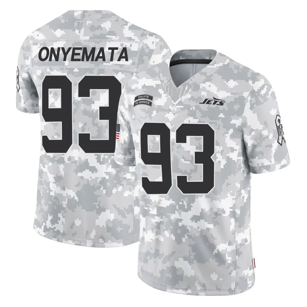 NY.Jets #93 David Onyemata Player Arctic Camo Salute to Service Limited Game Mdoa Stitched Jerseys