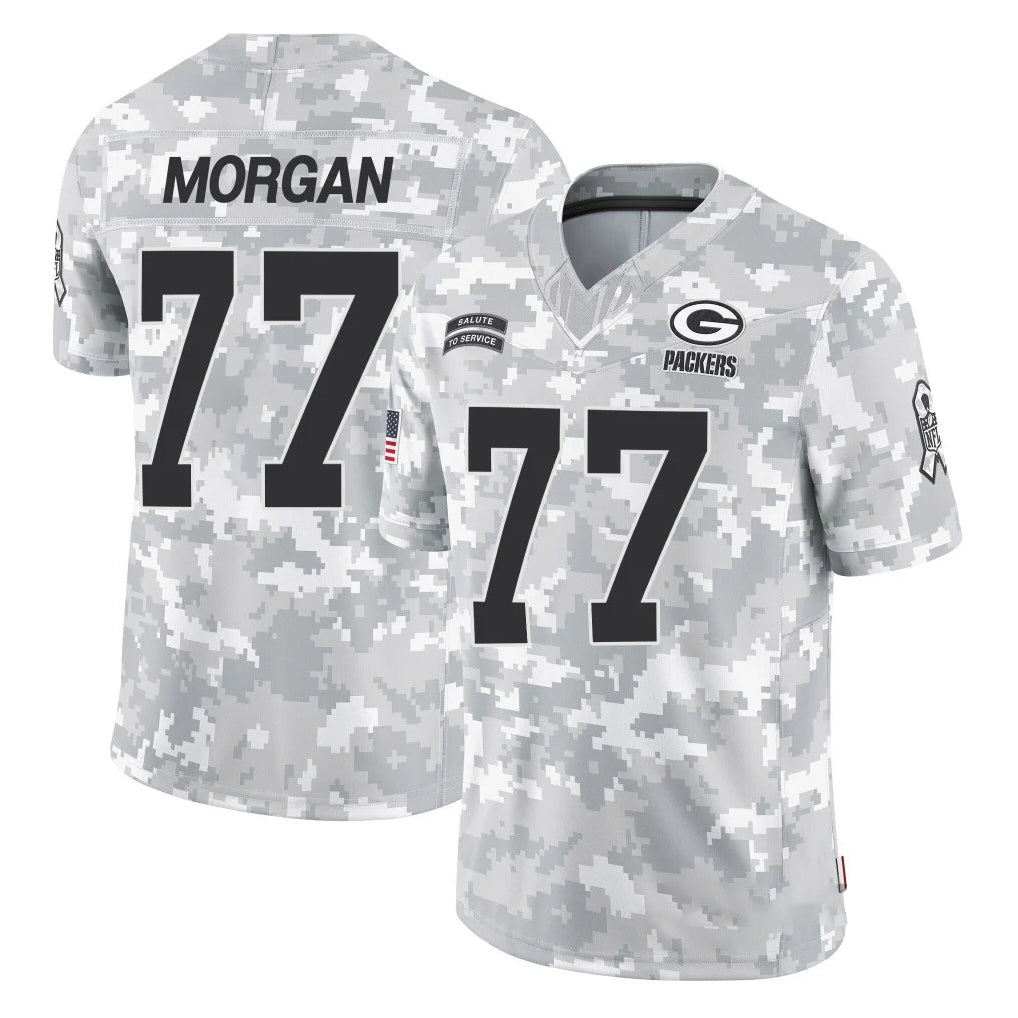 GB.Packers #77 Jordan Morgan Player Arctic Camo Salute To Service Limited Mdoa Stitched Jerseys