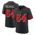 SF.49ers #64 Jake Brendel Player Black Rivalries Collection Home Game Mdoa Stitched Jerseys