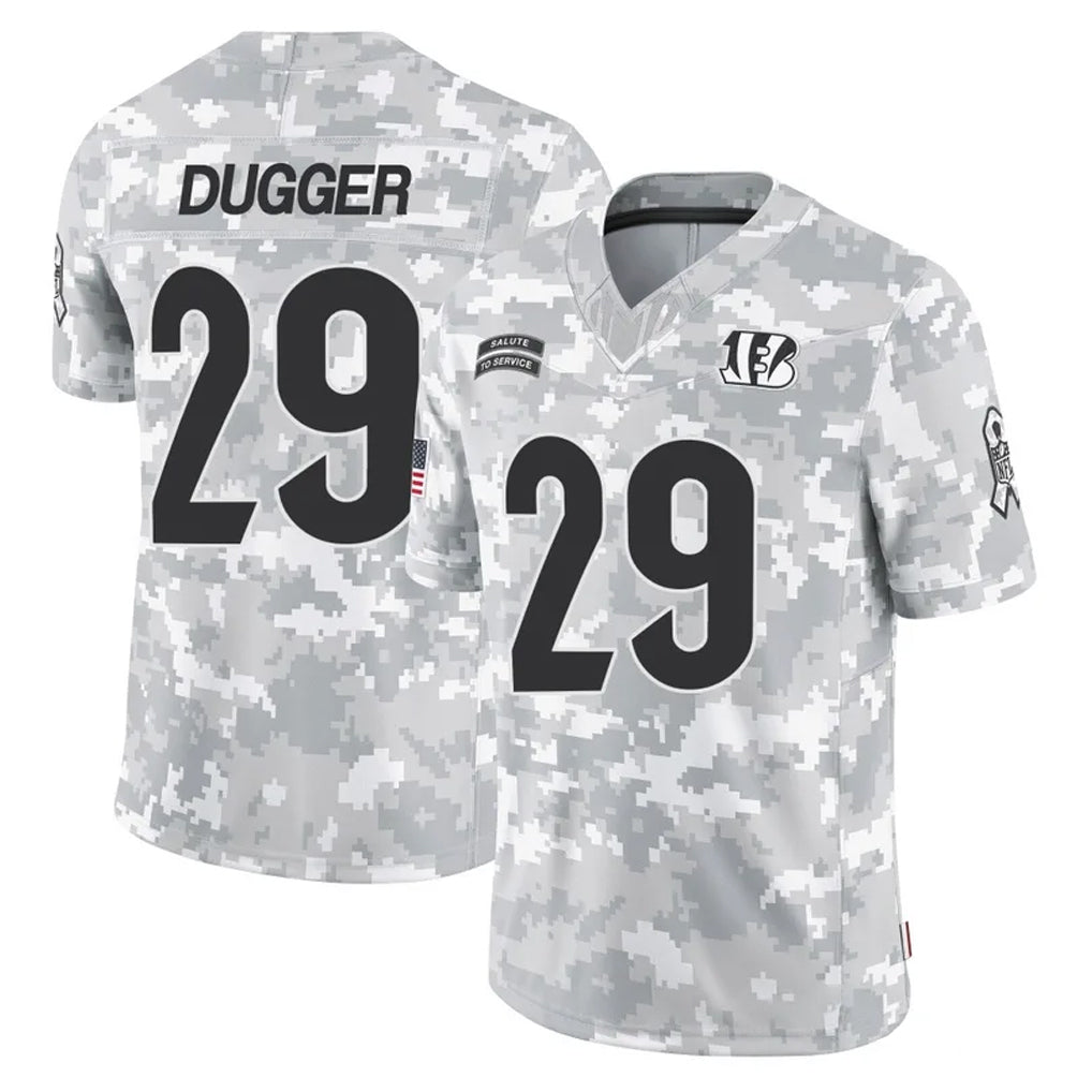 C.Bengals #29 Kyle Dugger Player Arctic Camo Salute to Service Limited Mdoa Stitched Jerseys