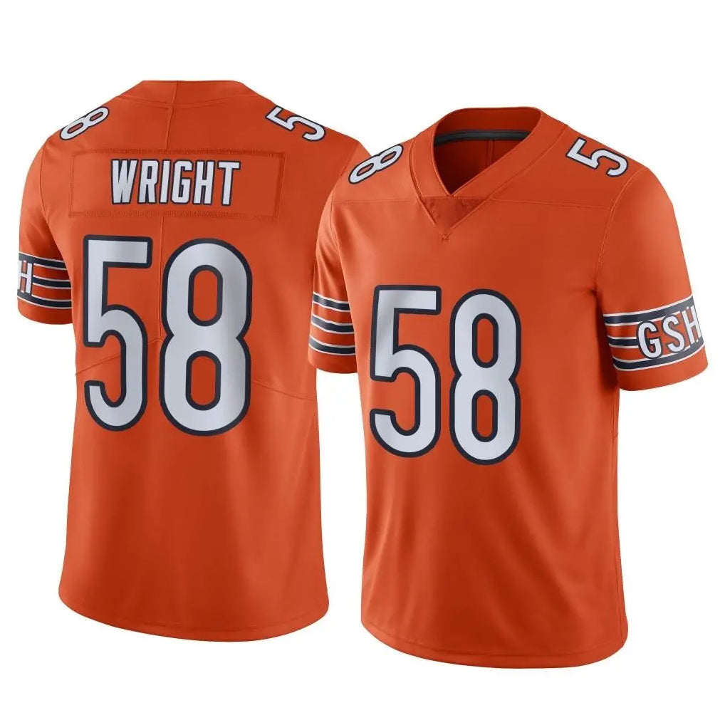 C.Bears #58 Darnell Wright Player Orange Alternate Vapor Limited Home Game Mdoa Stitched Jerseys