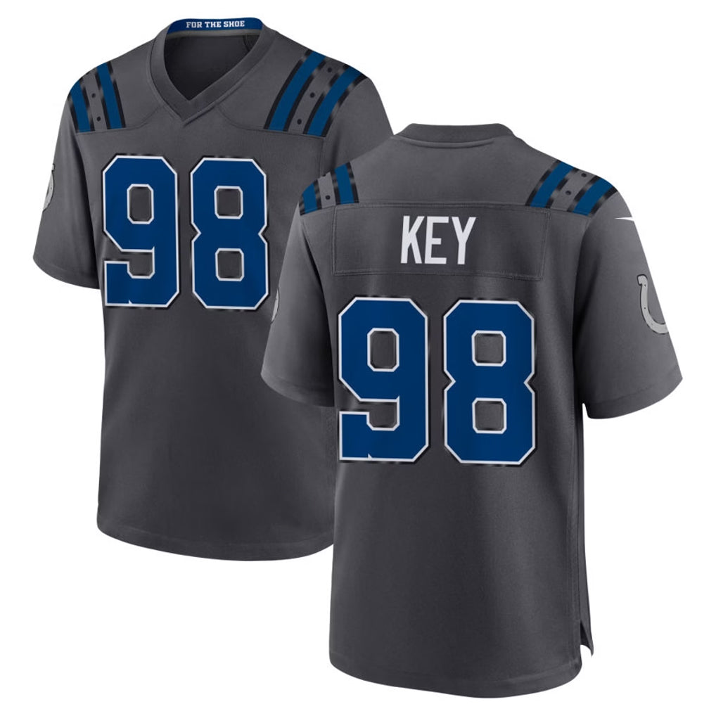 IN.Colts #98 Arden Key Player Anthracite 2026 Rivalries Collection Home Game Mdoa Stitched Jerseys