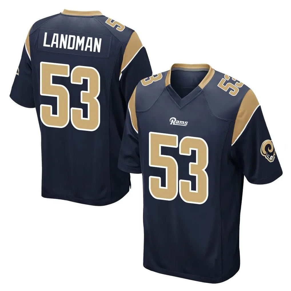 LA.Rams #53 Nate Landman Player Navy Home Game Mdoa Stitched Jerseys