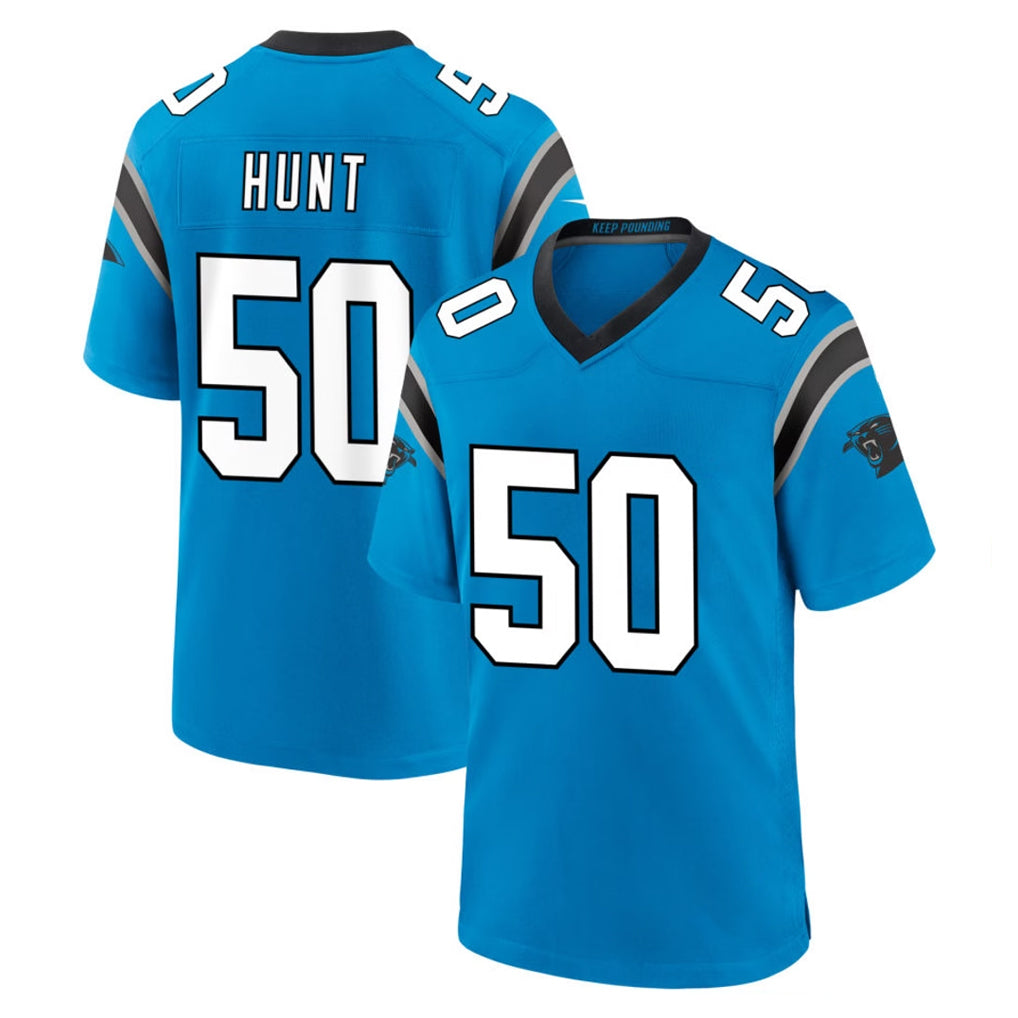 C.Panthers #50 Robert Hunt Player Blue Home Game Mdoa Stitched Jerseys