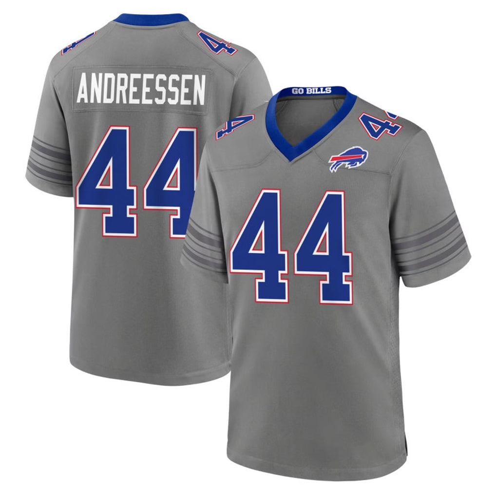 B.Bills #44 Joe Andreessen Player Gray Nickel City Home Game Mdoa Stitched Jerseys