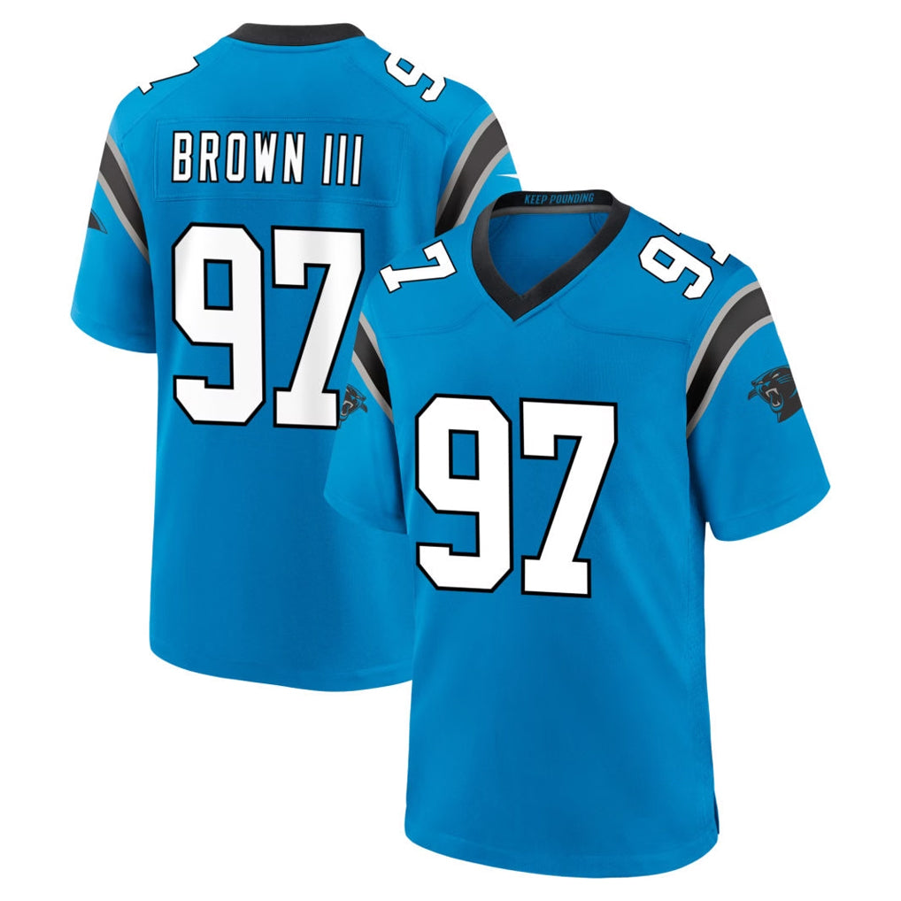 C.Panthers #97 Bobby Brown III Player Blue Home Game Mdoa Stitched Jerseys