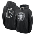 LV.Raiders #17 Nakobe Dean Player 2026 Black Logo Pullover Hoodies Limited Game Stitched Jerseys