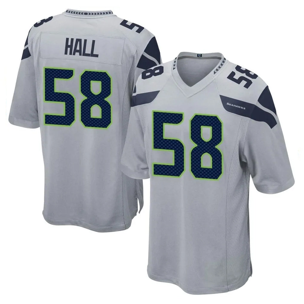 S.Seahawks #58 Derick Hall Player Gray Home Game Mdoa Stitched Jerseys