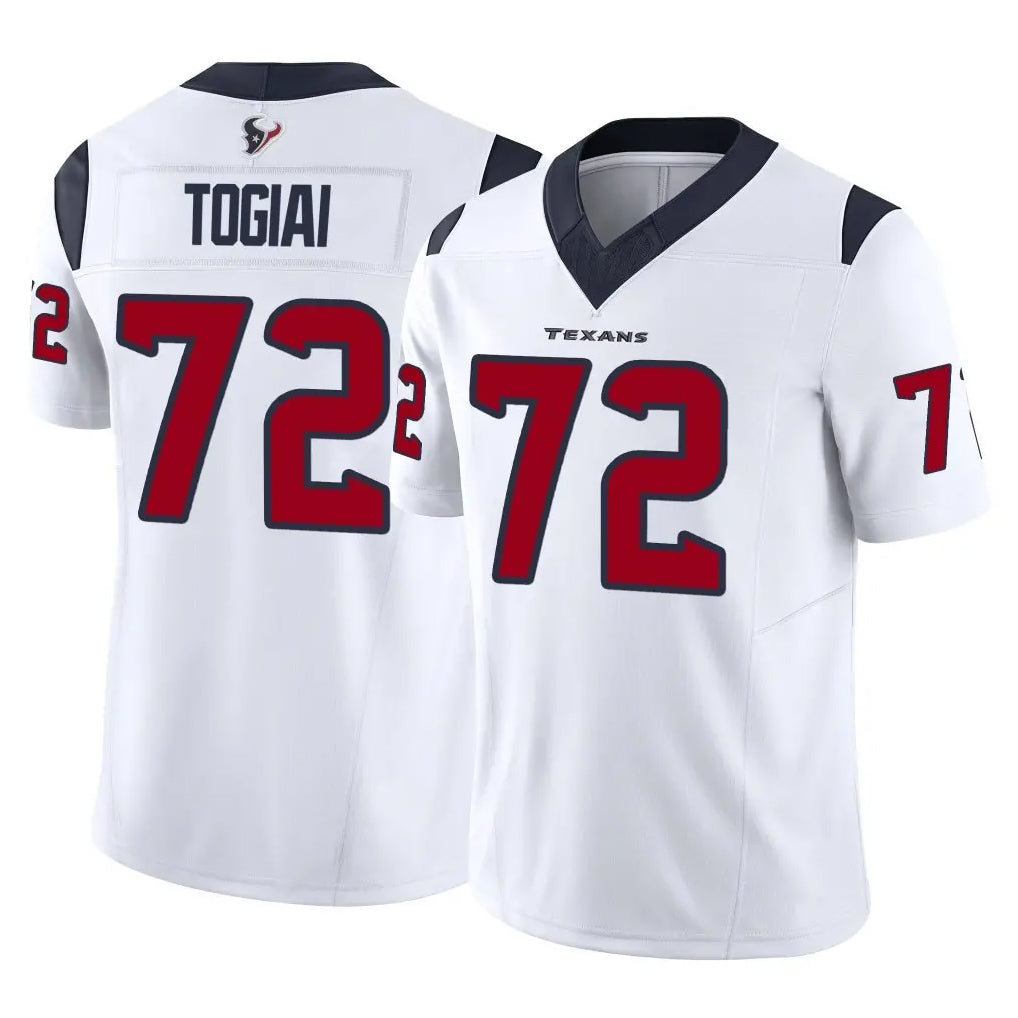 H.Texans #72 Tommy Togiai Player White Limited Vapor F.U.S.E. Home Game Mdoa Stitched Jerseys
