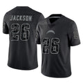 LA.Chargers #26 Donte Jackson Player Black Limited Reflective Home Game Stitched Jerseys