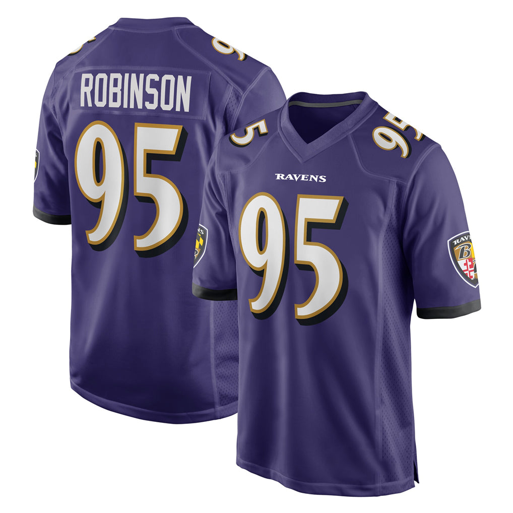 B.Ravens #95 Tavius Robinson Player Purple Home Game Mdoa Stitched Jerseys
