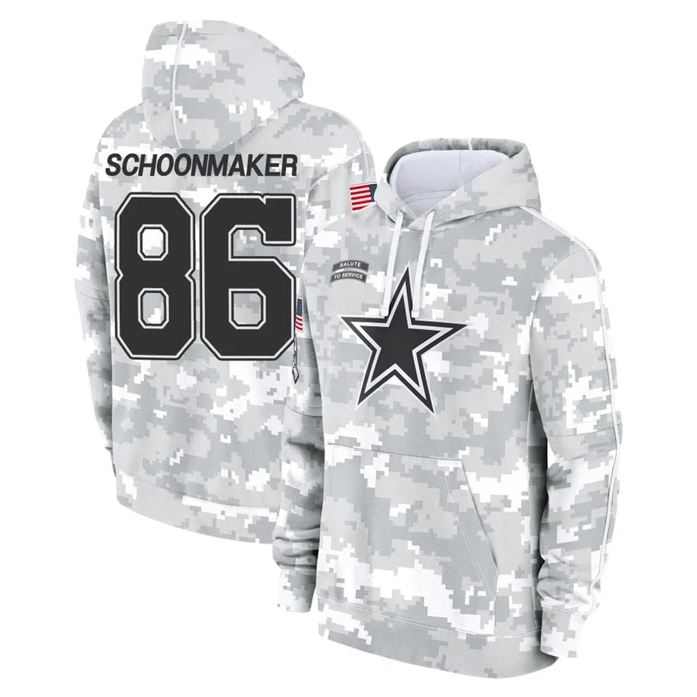 D.Cowboys #86 Luke Schoonmaker Player Arctic Camo Salute to Service Hoodies Limited Game Mdoa Stitched Jerseys
