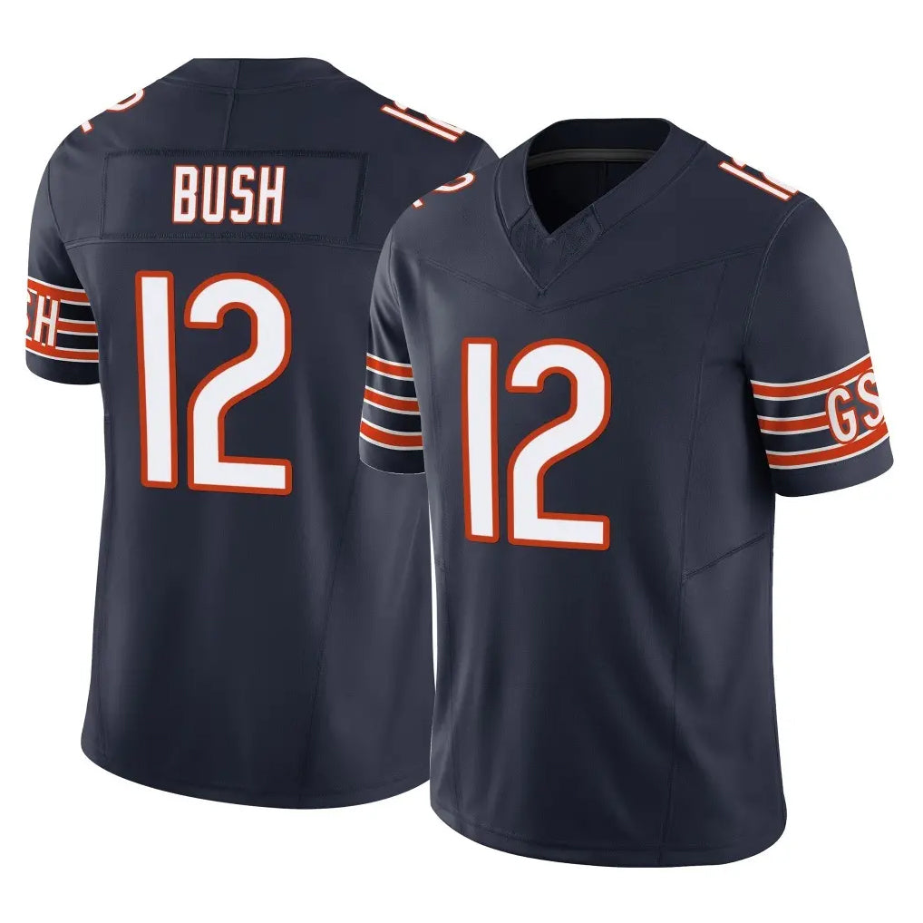 C.Bears #12 Devin Bush Player Navy Vapor F.U.S.E. Limited Home Game Mdoa Stitched Jerseys