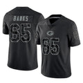GB.Packers #65 Aaron Banks Player Black Reflective Limited Home Game Mdoa Stitched Jerseys