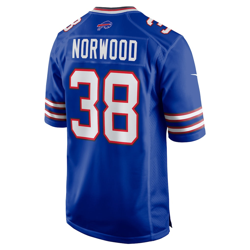 Mdoa B.Bills #38 Tre Norwood Royal Game Player Jersey